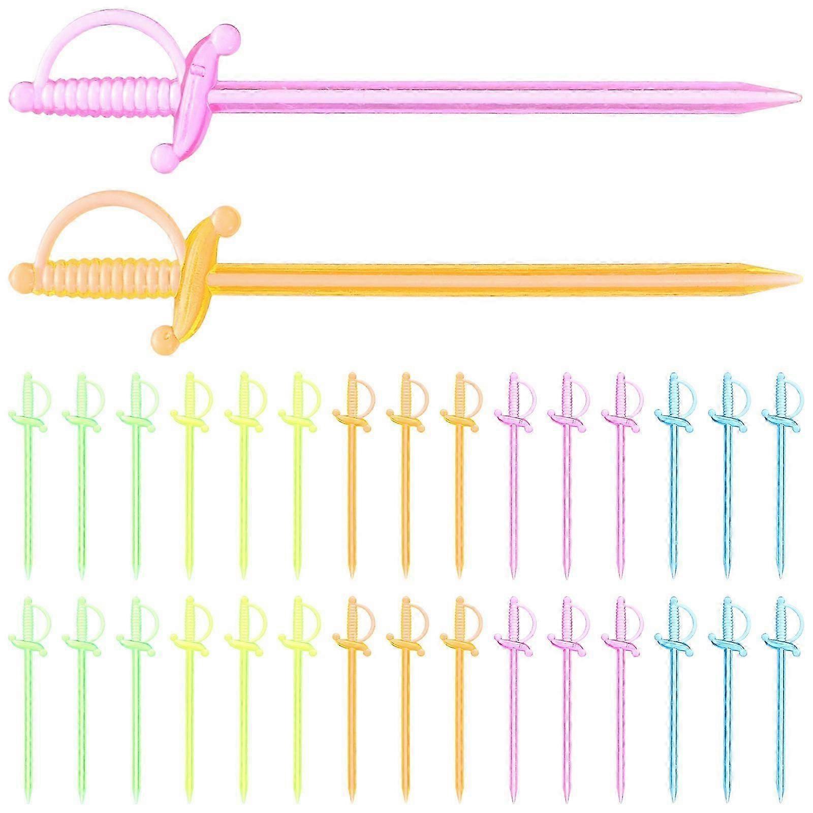 Cocktail Picks with Sword Shape for Party Use Assorted Color FoodGrade Material Safe and 200pcs