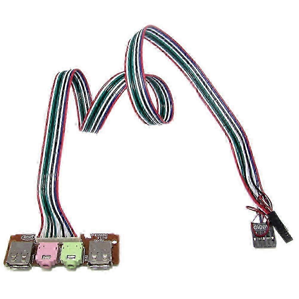 6.8cm PC Computer Case Front Dual USB Audio Port Panel Mic Earphone Jack Cable