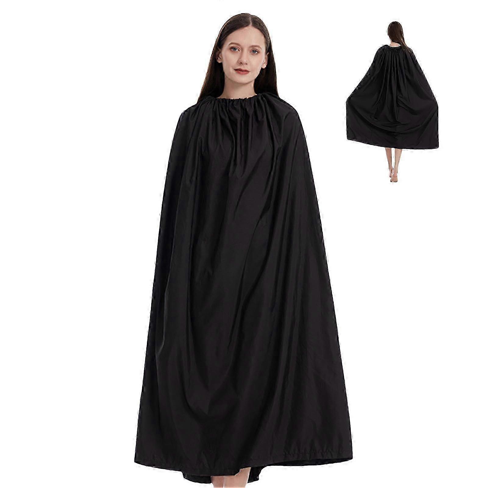 Wrap Poncho for Adults | 4ft Thickened Towel Material with Adjustable Round Collar | Portable Changing Room Privacy Screen in Black