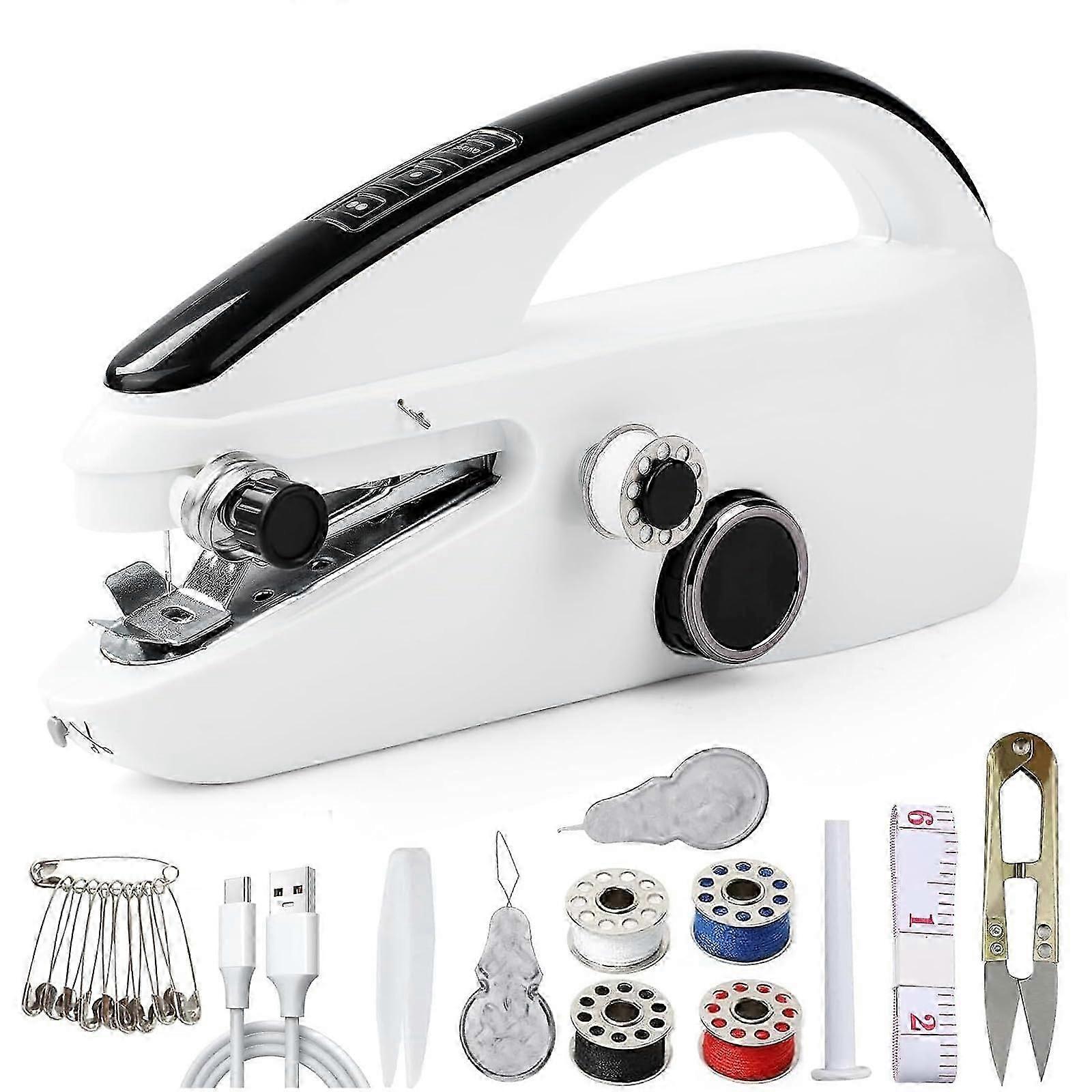 Hand -type sewing machine, sewing accessories for beginners with mini -portable electric sewing machine