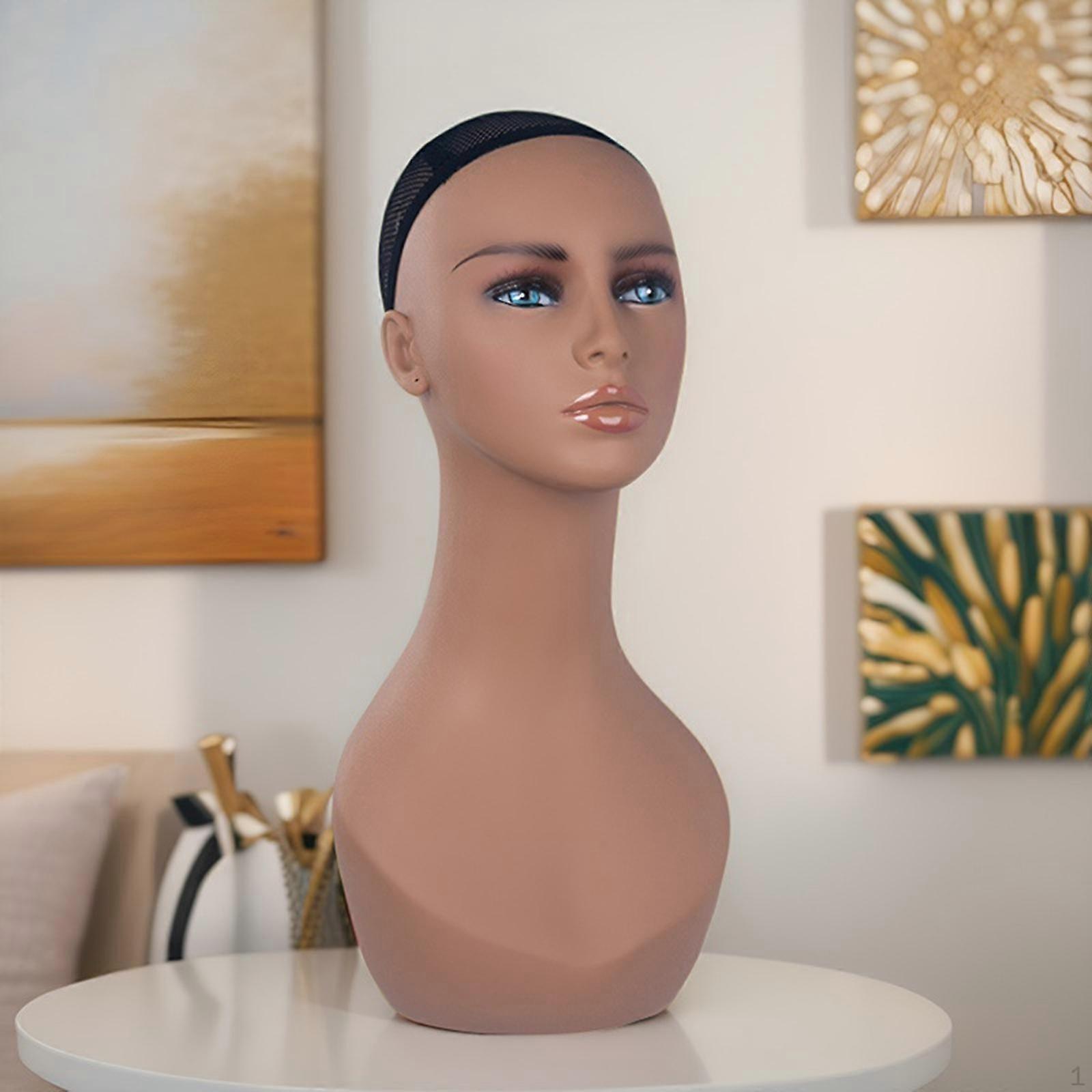 Mannequin Head Jewelry Display Realistic Multipurpose Wig Stand for Scarves