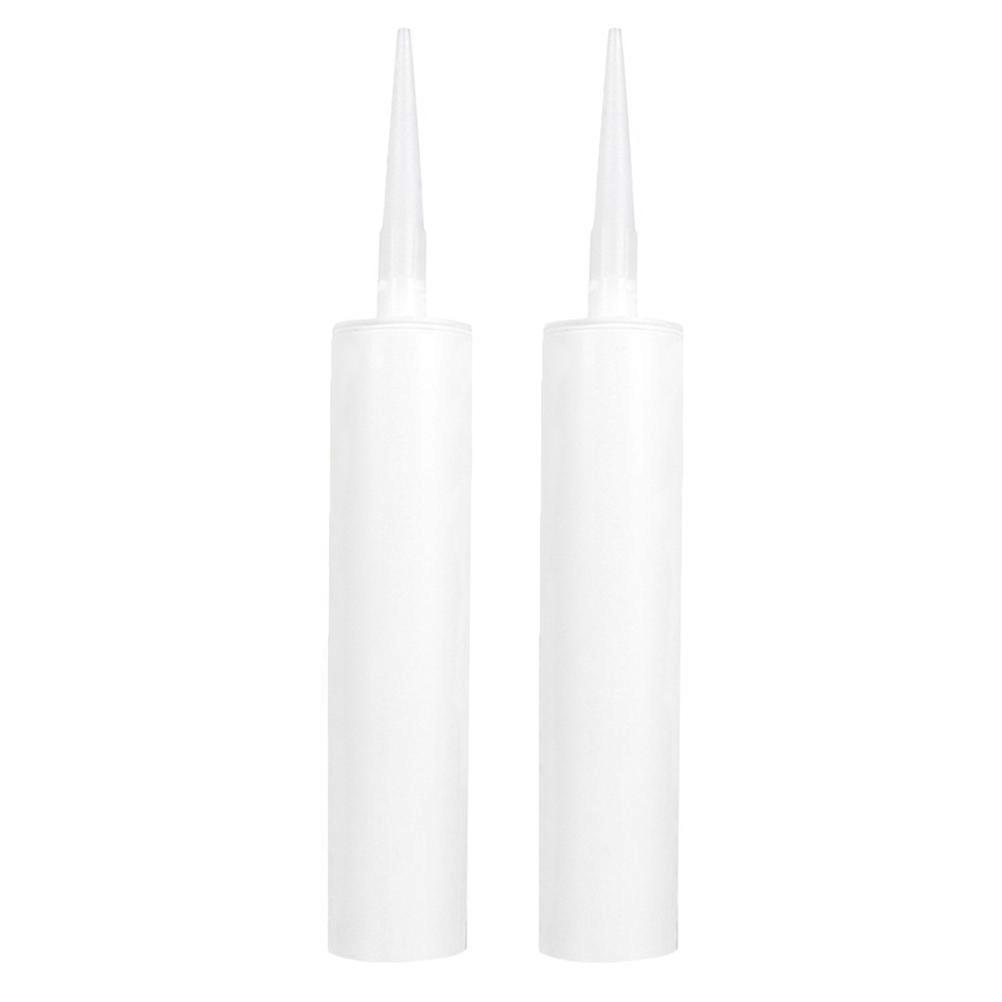 Refillable Caulking Tubes Empty Caulk Tubes for Sealing 2Pcs White PVC