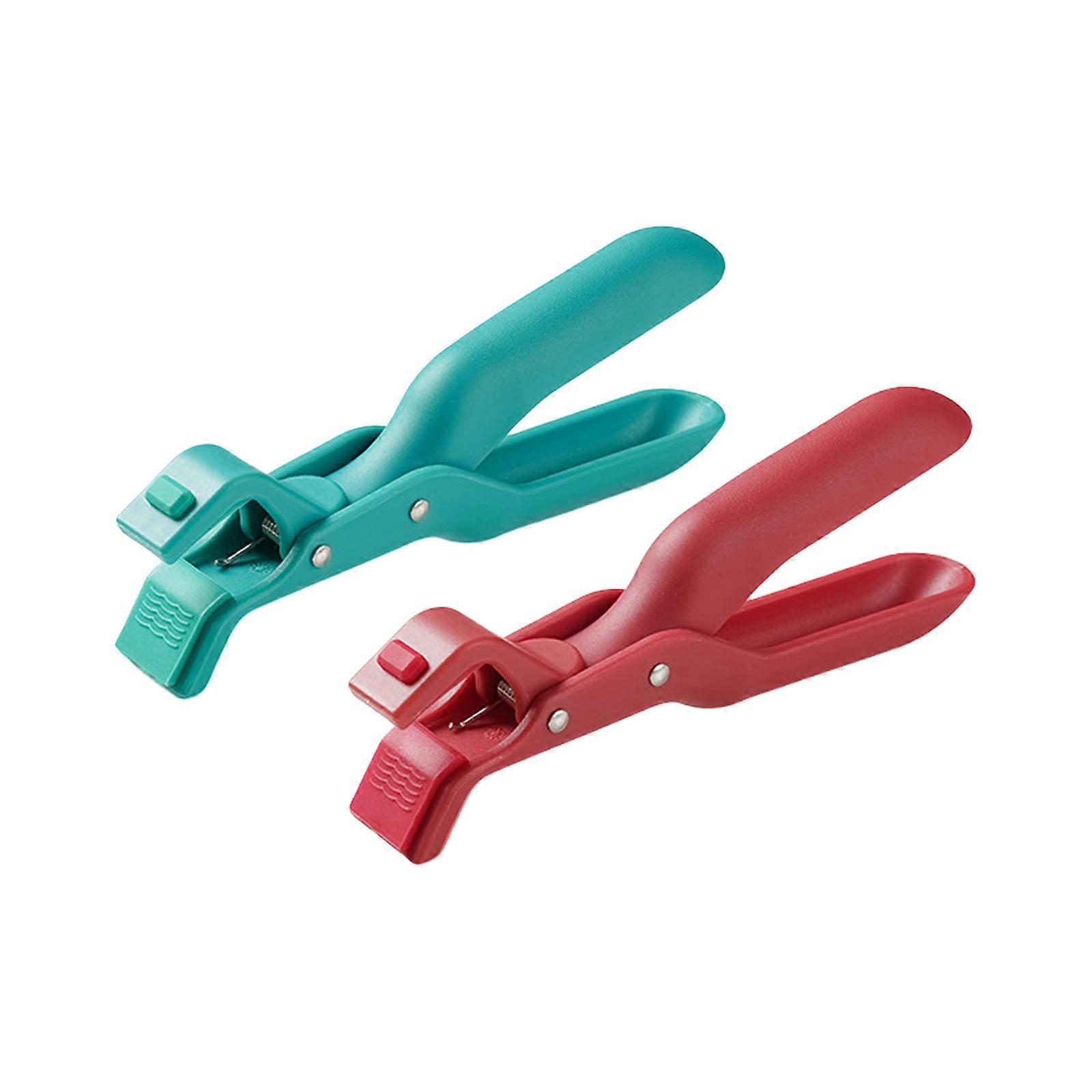 Practical ABS Bowl Tongs With Heat Resistant Handle For Safe Dish Handling Ergonomic Dish Gripper  Red and blue