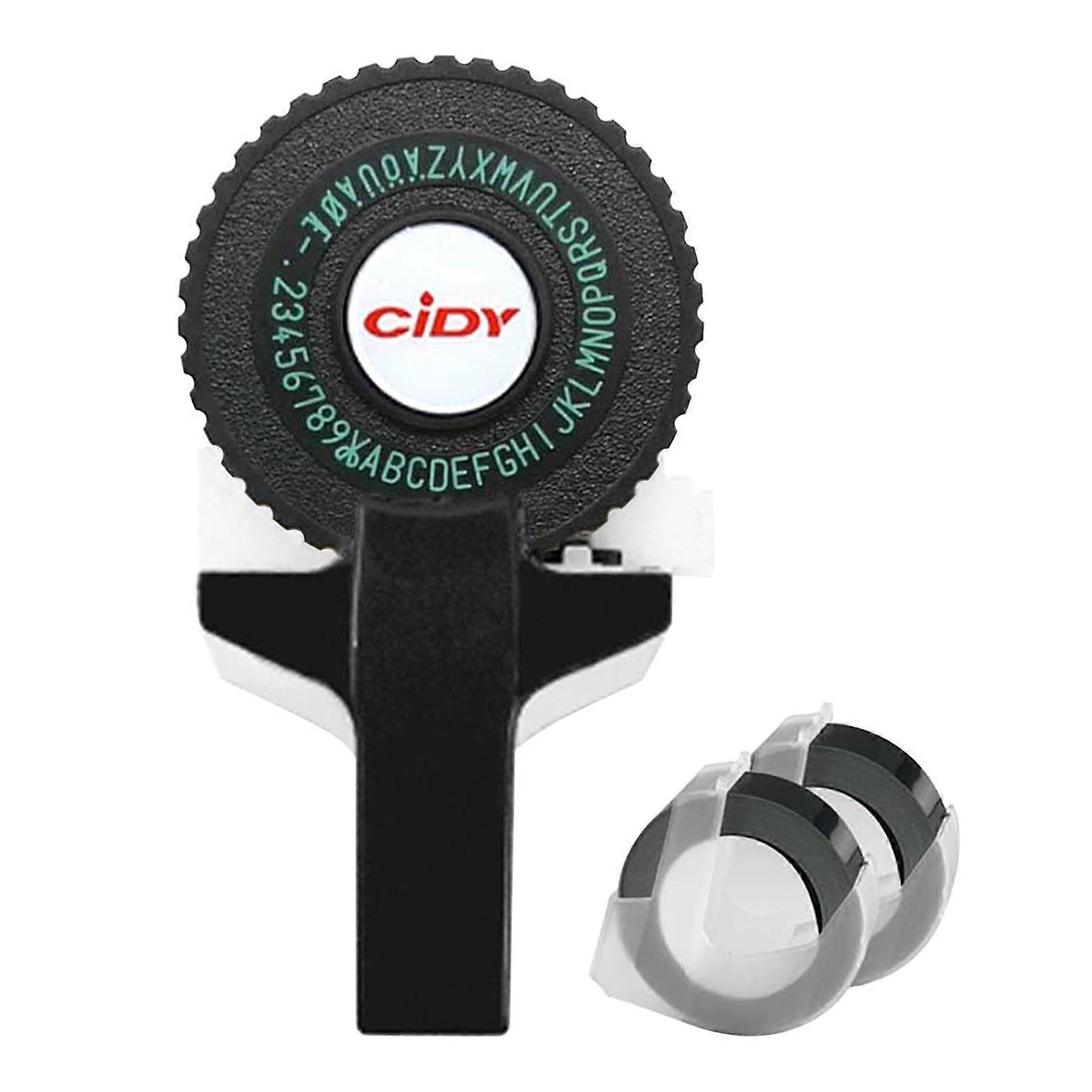 potrochi Embossing Label Maker Machine with Tapes, Starter Kit, Handheld Manual Embosser, Vintage Label Maker - Compatible with refills