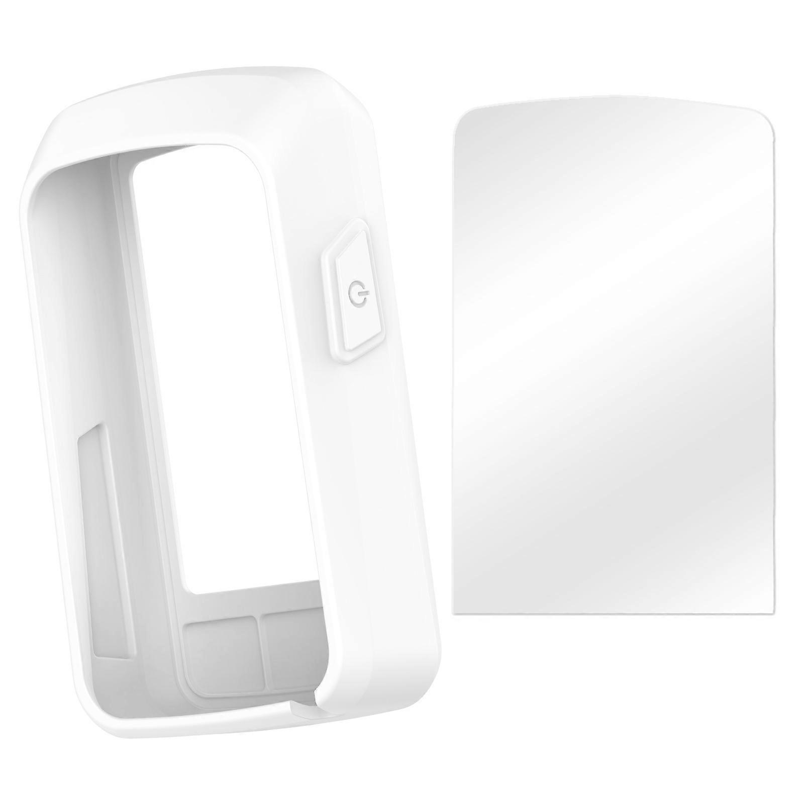 Shockproof Silicone Case with Protective Film Easy Button Access Universal Cycle Add-On for ELEMNT Bolt 3  White