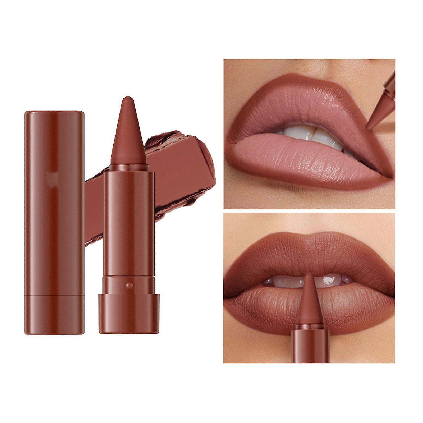 1PC Long Lasting Matte Lip Liner Waterproof Rotating Pencil Creamy Texture Sensitive Skin Friendly Multicolor