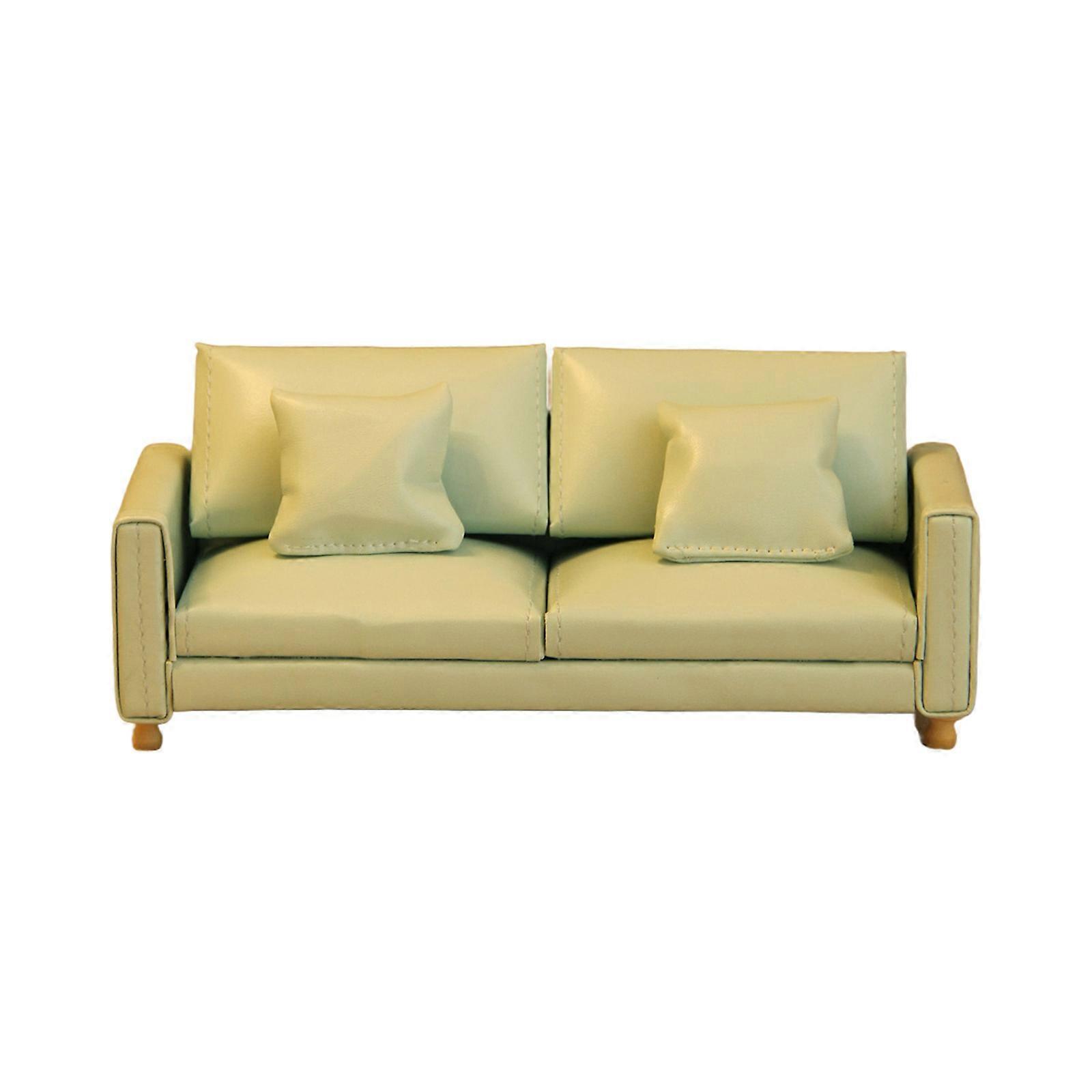 Modern Styles Miniature Sofa Model Figurine for 1/12 Scale Doll House Realistic Furniture Toy Scene Display Accessory  Green