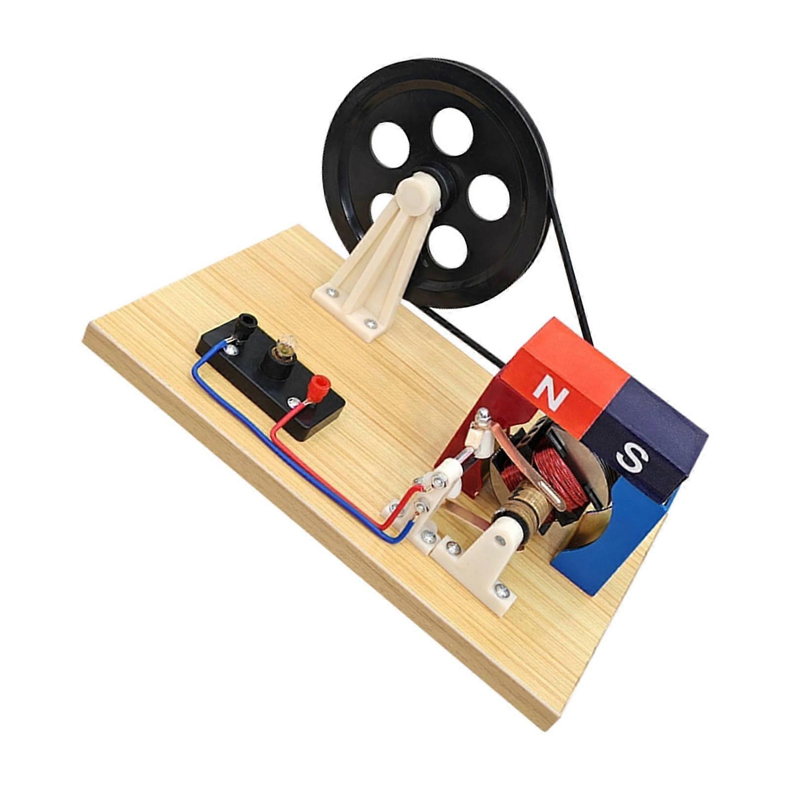 Physics Hand Cranked Generator Electricity Generation Teaching Instrument Hand Crank AC & D-C Generator Manual Generator Multicolor