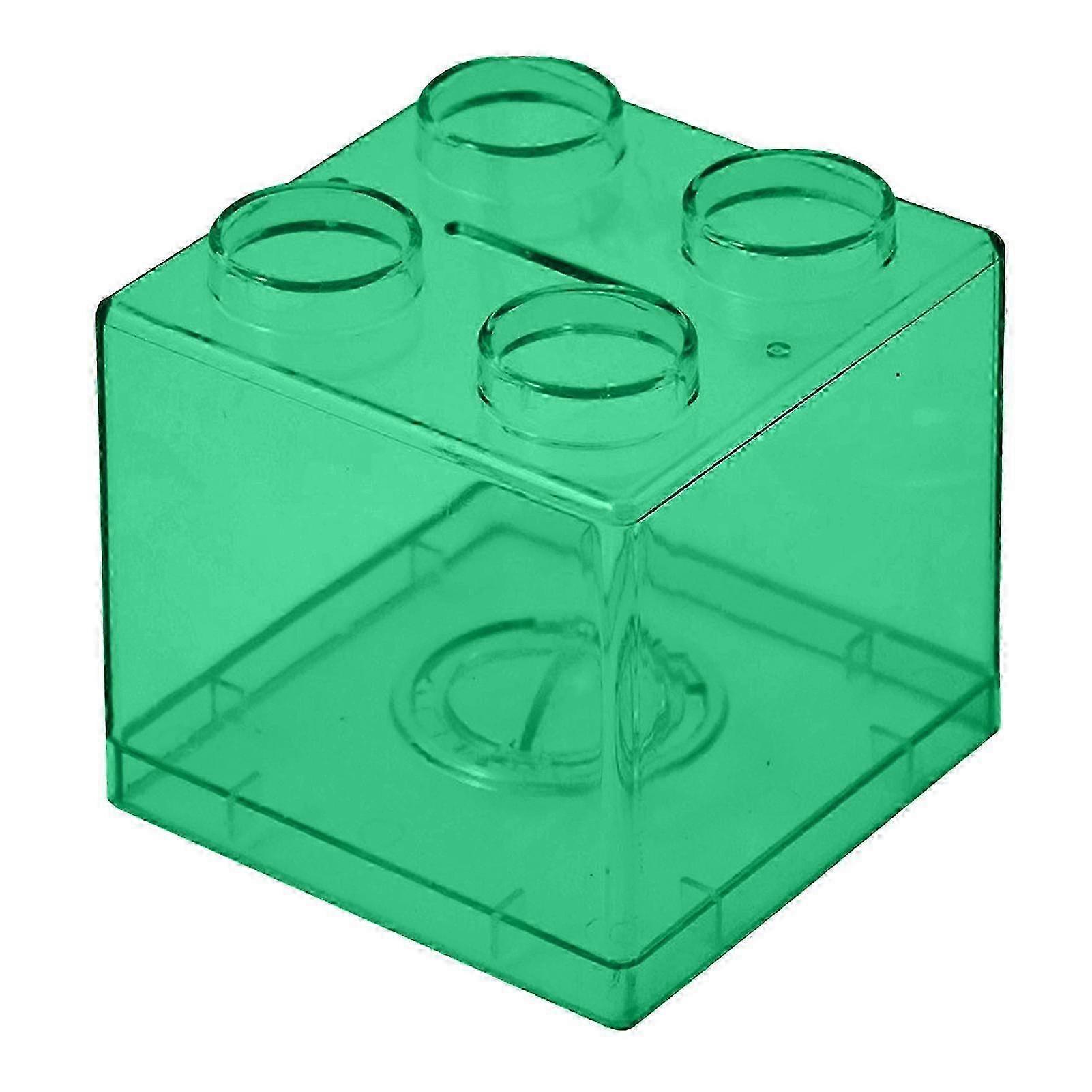 Coin Bank Transparent Visible Easy to Use Kids Building Block Design Money Saving Box for Gifts