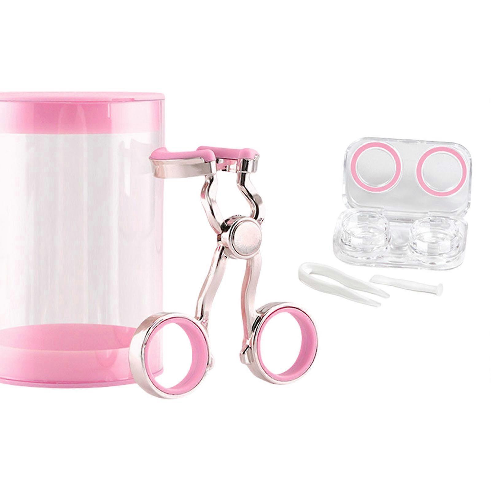 Contact Lens Application Tool Set with Silicone Tips for Comfortable and Hygienic Lens Handling Travel Friendly Accesory  Rose Powder