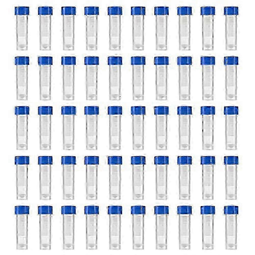 200pcs 5ml Plastic Graduated Vial Storage Container Test Tubes With Screw Caps