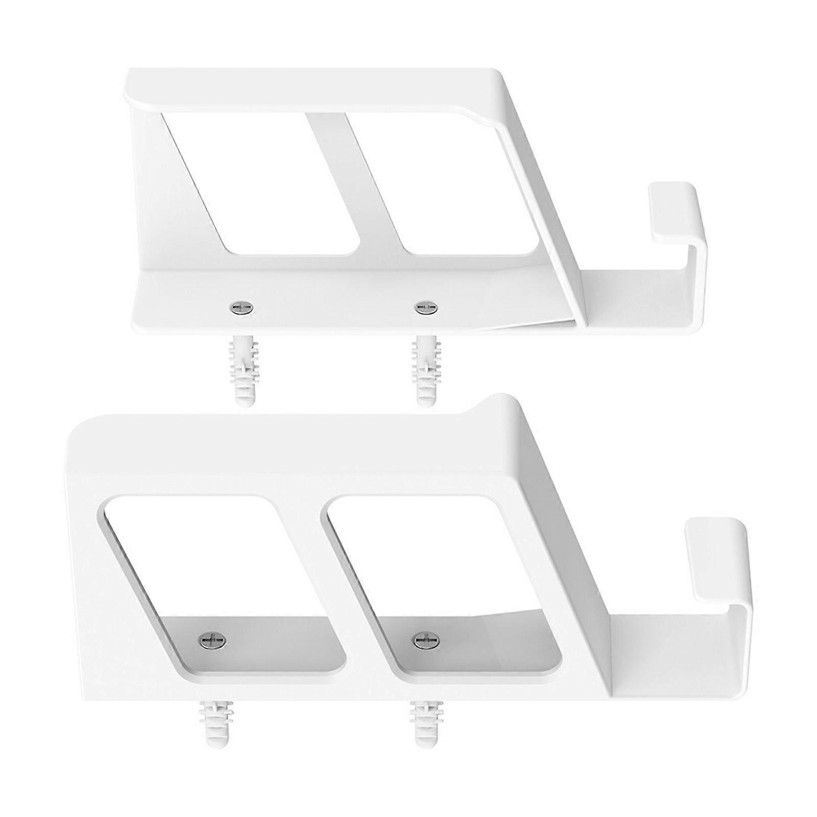 Multipurposed  Electronics Organiser Rack Wall Mount Bracket Holder for Routers Small Notebooks Set Top Boxes DVDs  White