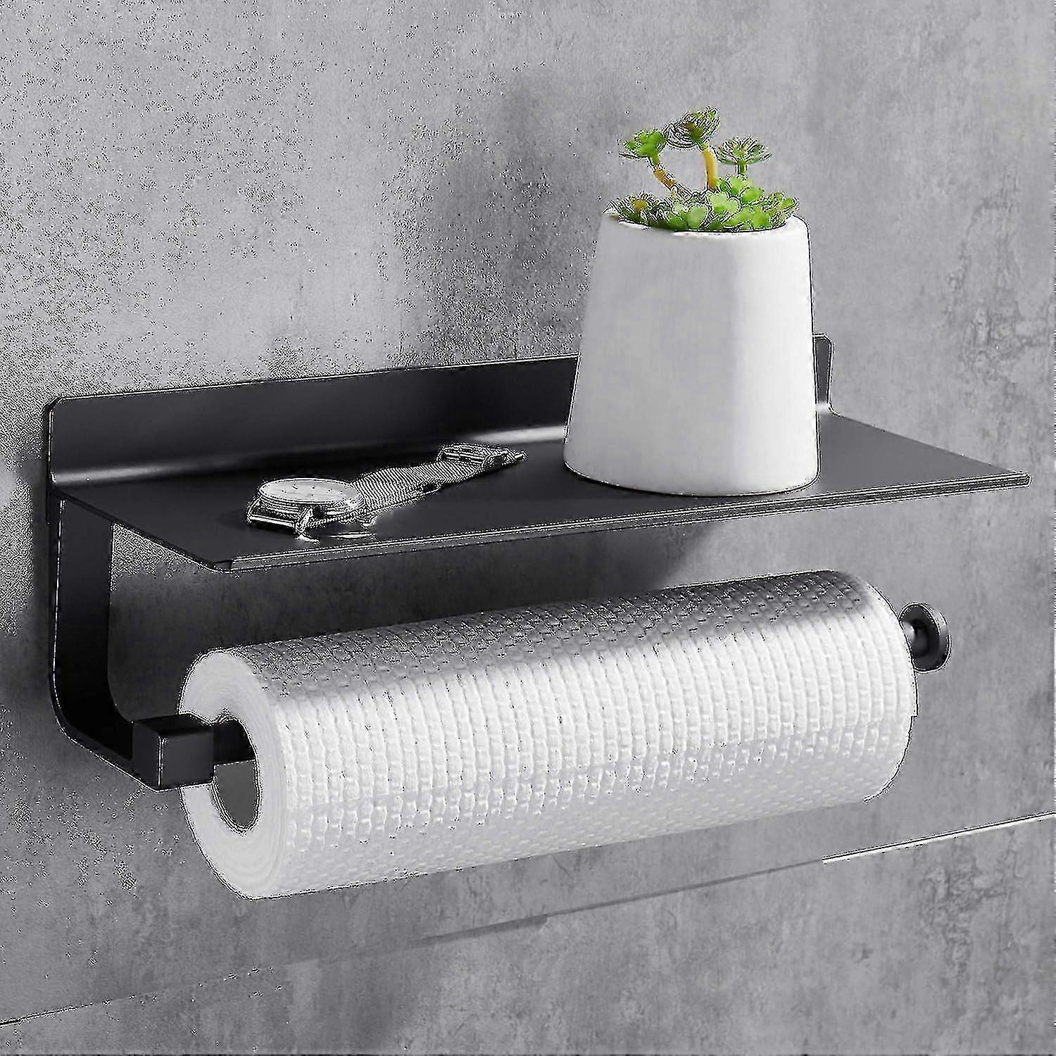 Wall mounted paper towel holder for kitchen with spacious dispenser