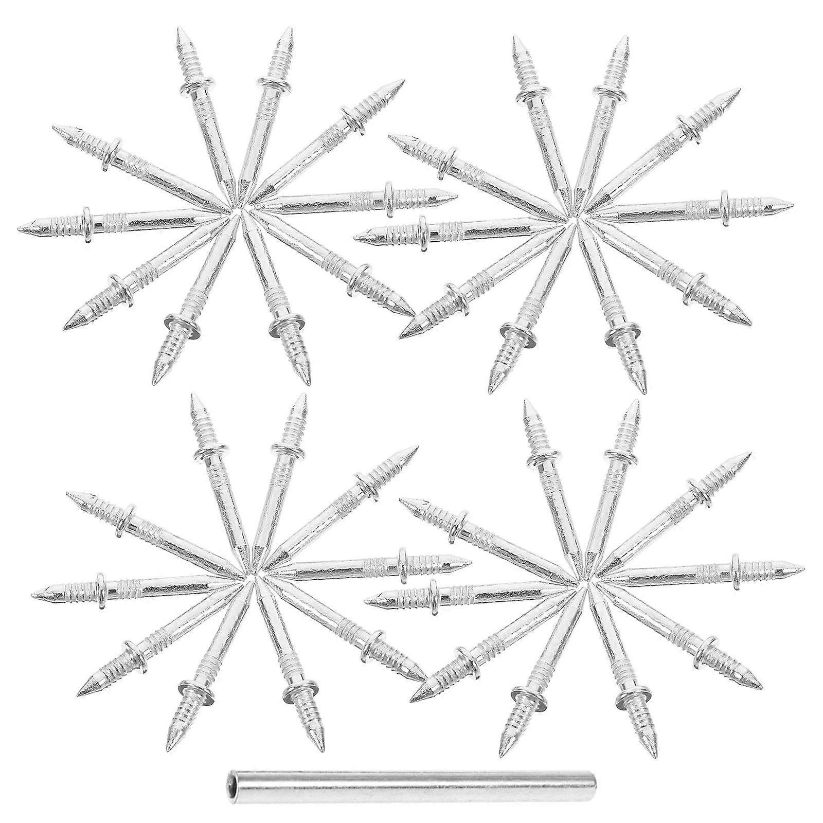 1 Set Double Screw Nails Baseboard Double-headed Nails Hanging Nails with Sleeve Tools