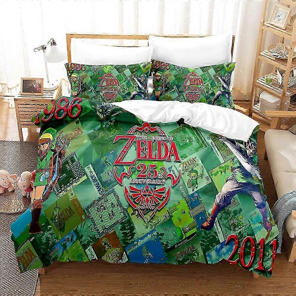 غطاء لحاف أنيمي مع اثنين من أكياس الوسادة من الألياف الدقيقة أنيمي مجموعة الفراش قطع الفراش (Q.xcm)