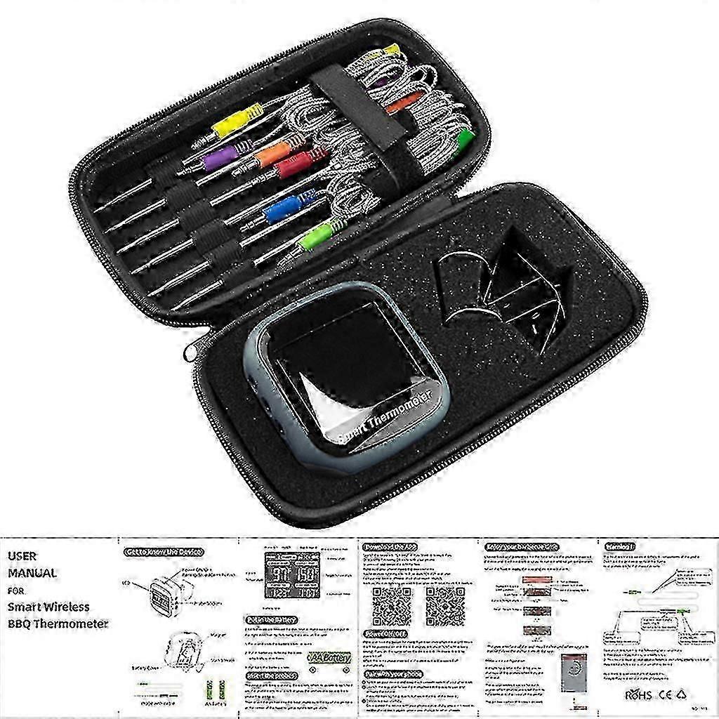 -50~300 Meat Thermometer Food Thermometer With 6 Probe Timer Mode Meat For Bbq