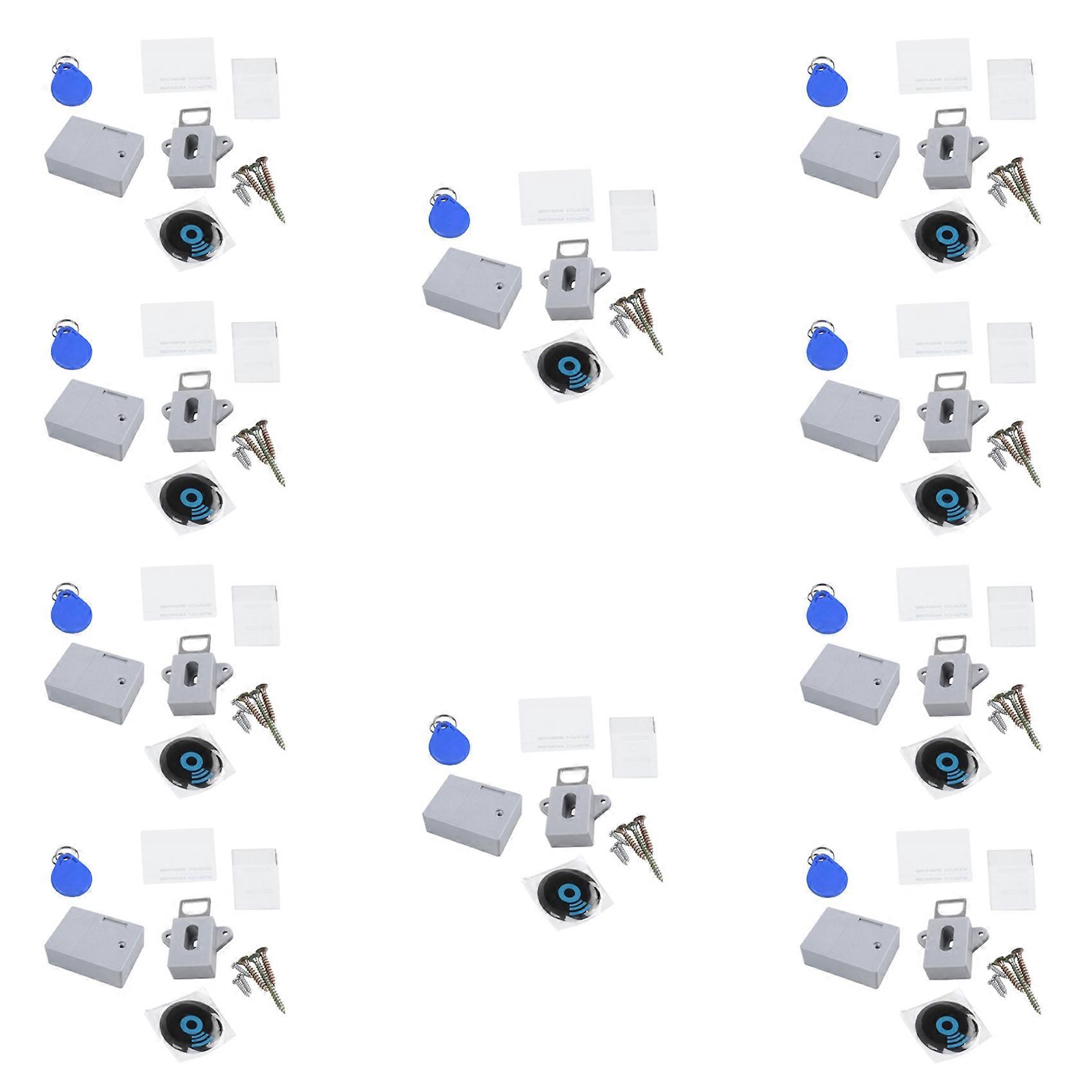 8X Invisible Hidden RFID Free Opening Intelligent Sensor Cabinet Lock Locker Wardrobe Shoe Cabinet Drawer Door Lock
