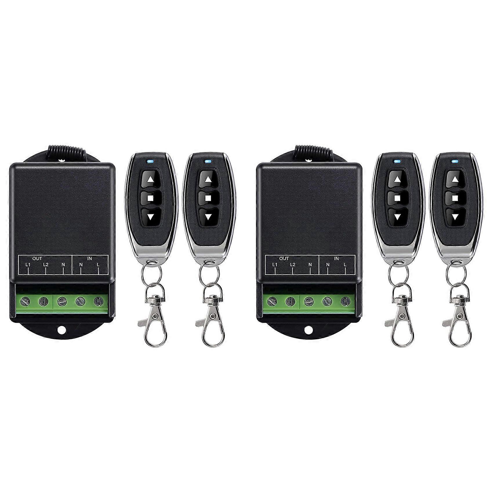 2X Dual Wireless Remote Control Switch, AC100-240V 10A Relay Radio Frequency Switch Home Instruments,Water Pump,Lighting