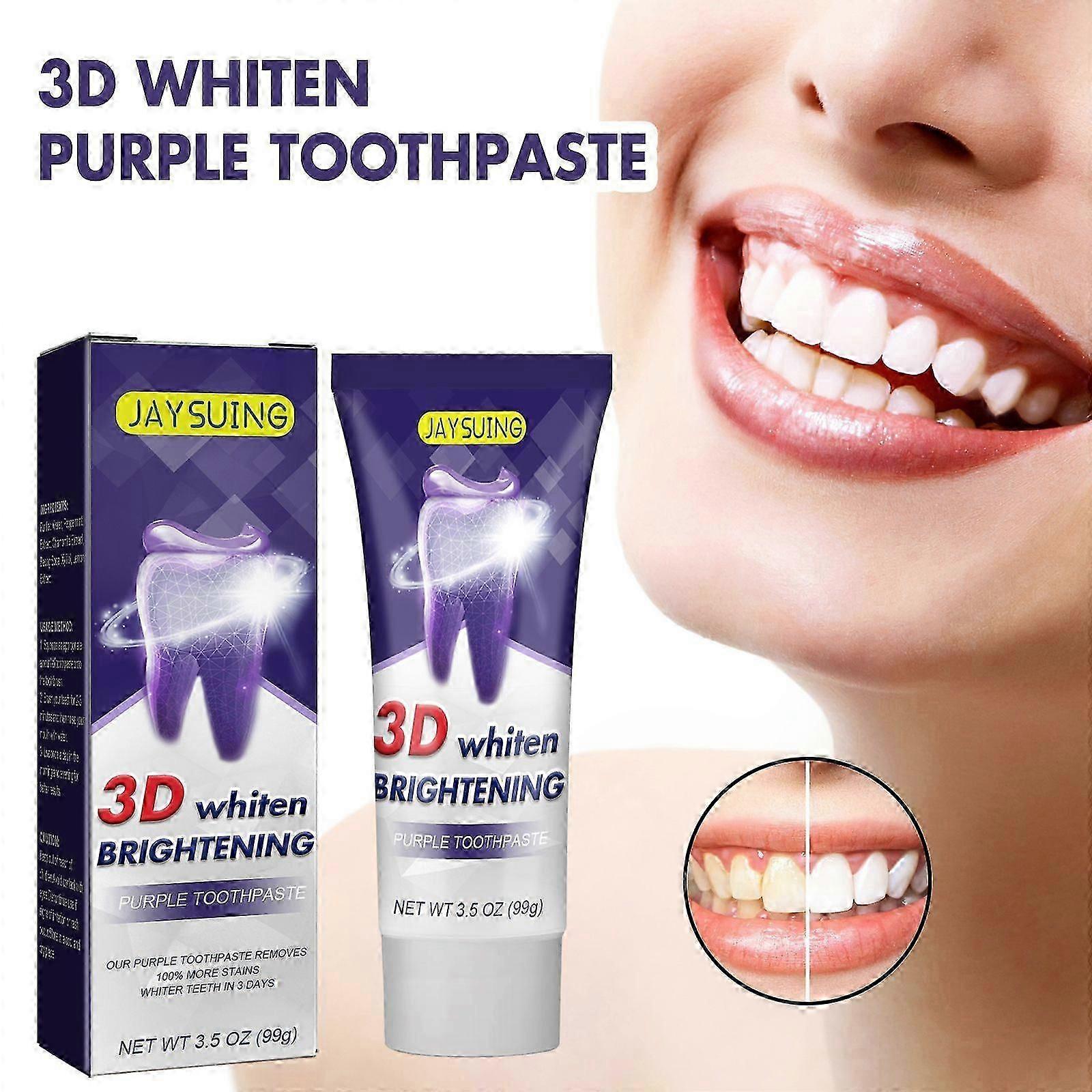 Teeth Whitening Purple Toothpaste, Teeth Whitening Clean To Remove Bad Breath Fresh Breath Toothpaste