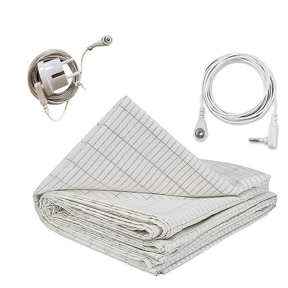 27x52Inch Grounding Sheet Conductive Silver Fiber Material EU PLUG