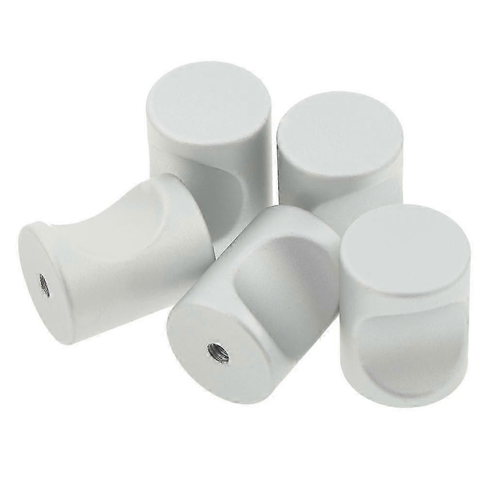 5pack Cylindroid Drawer Pull Handle Door Cabinet Knobs White-21x17mm Edition 1128