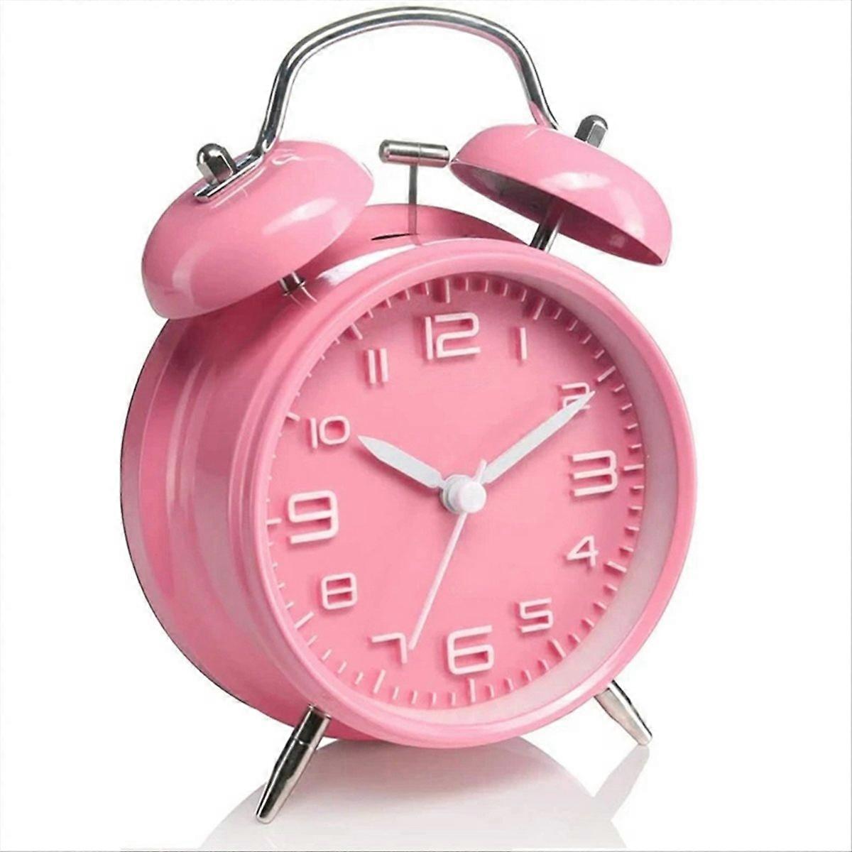 4 Inch Twin Bell Loud Alarm Clock,Pink