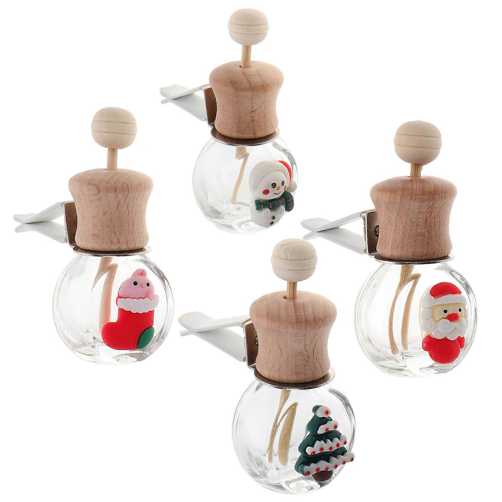Christmas Air Freshener Car Scent Diffuser Bottles with 4Pcs Vent Clips
