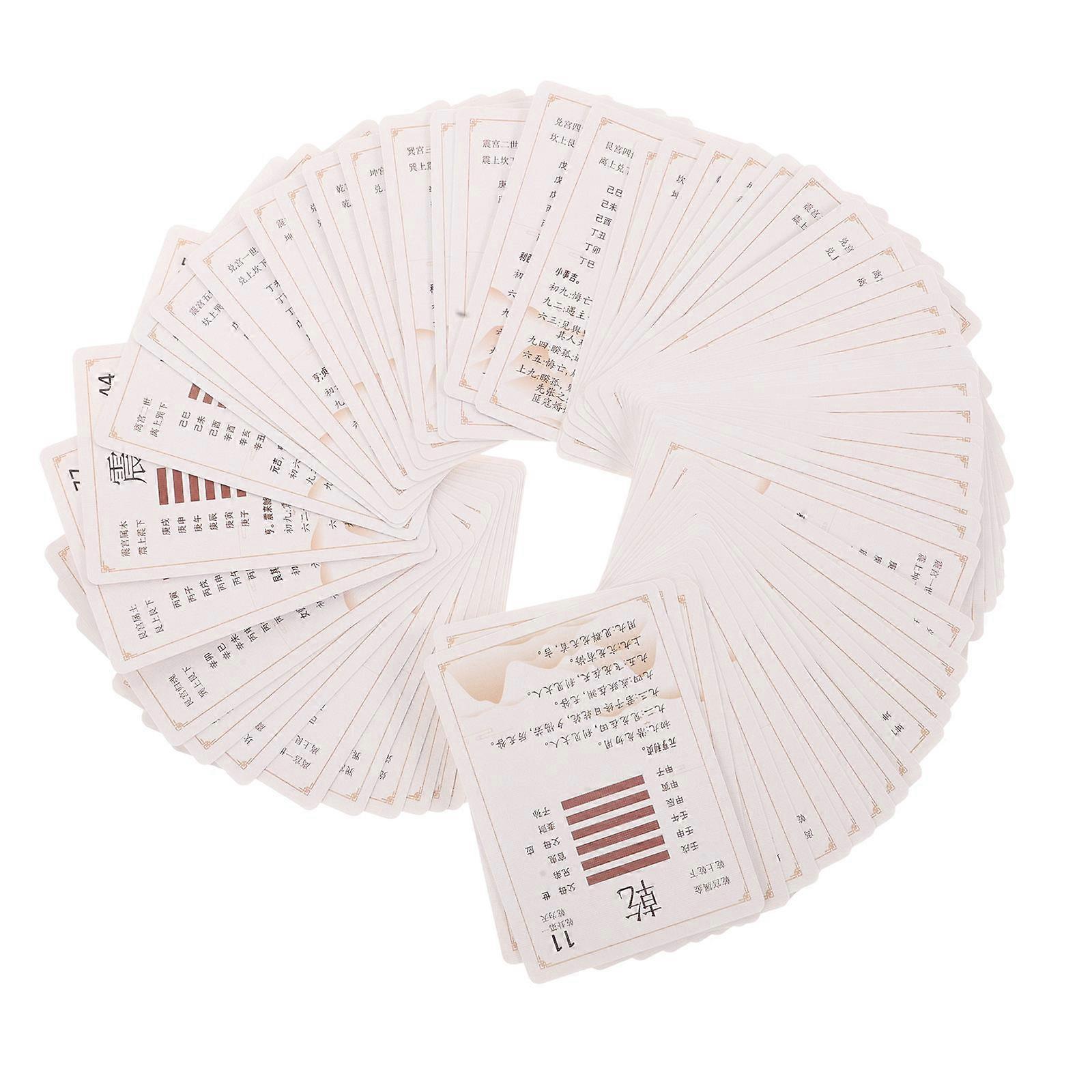 I Ching Card Pack for Fortune Telling 64Pcs Complete Ancient Divination Kit
