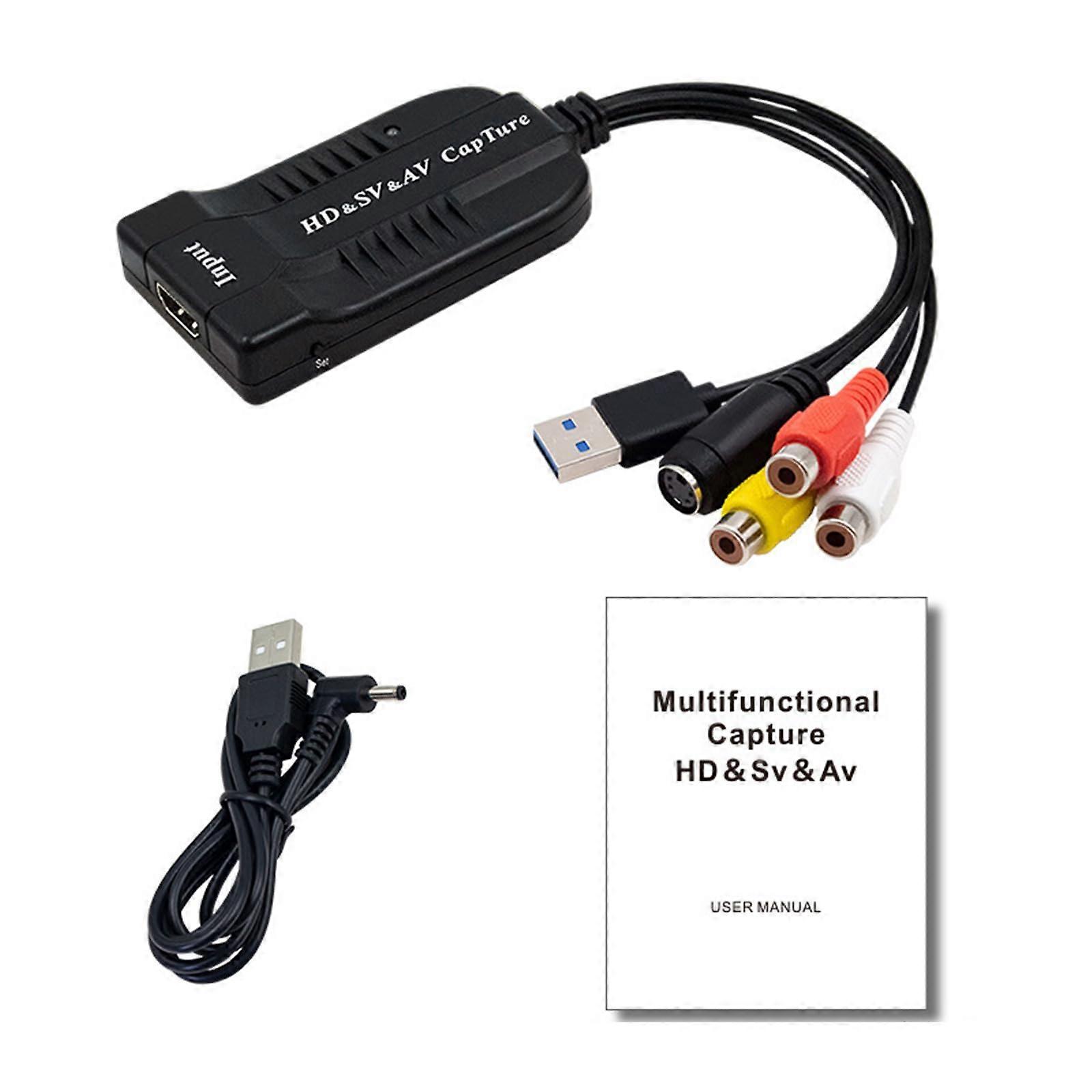 USB Video Capture Card MultiSource Adapter for Live Streaming and Recording