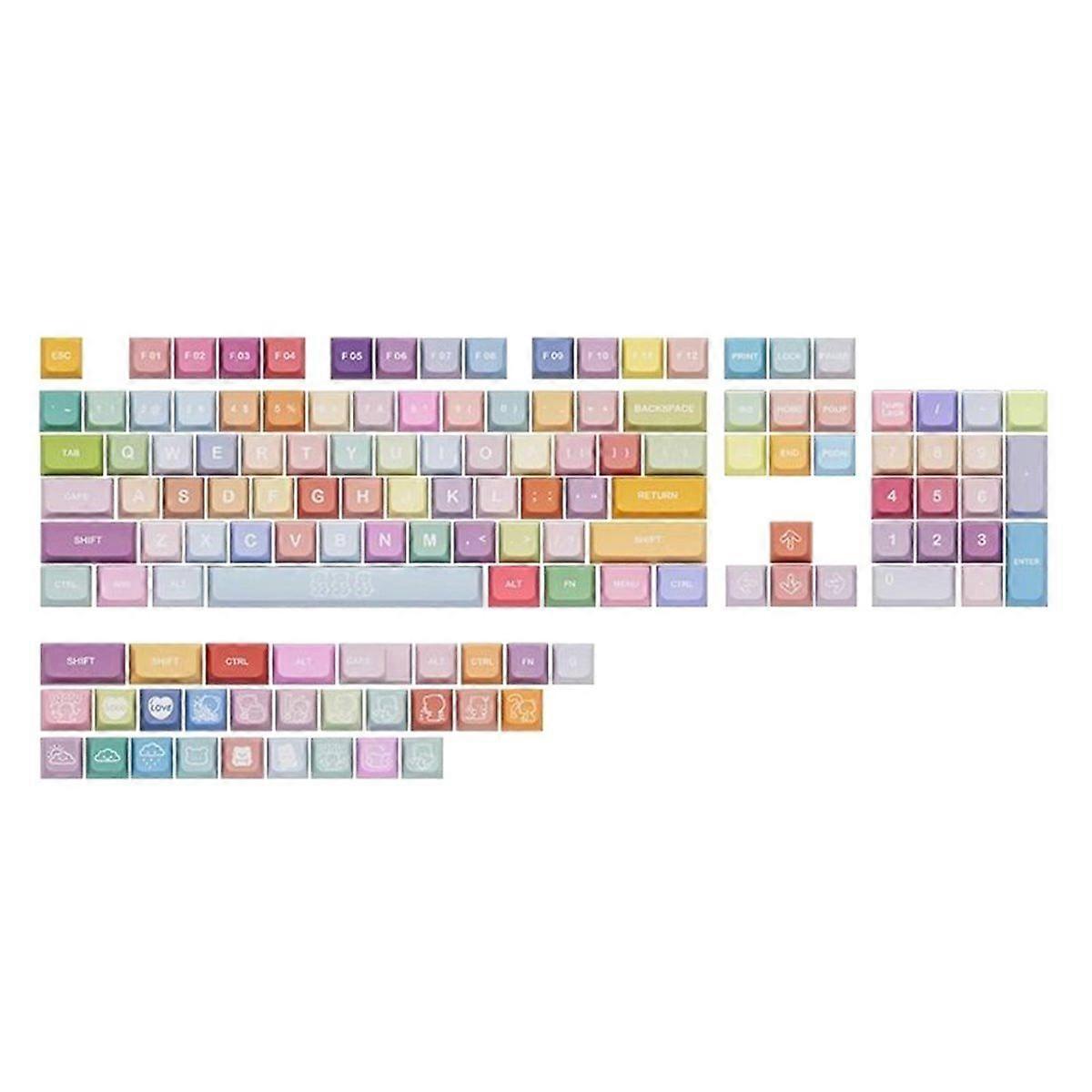 133 Keys Bears PBT Keycap XDA Cute XDA Key Cap for MX Switche Mechanical Gaming Keyboard Caps