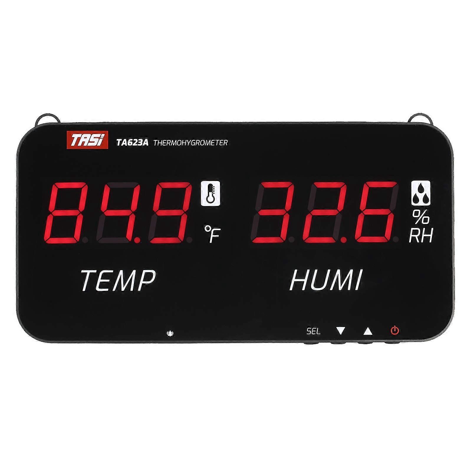 Digital Thermo Hygrometer with LED Display, WallMounted Industrial Temperature and Humidity Meter