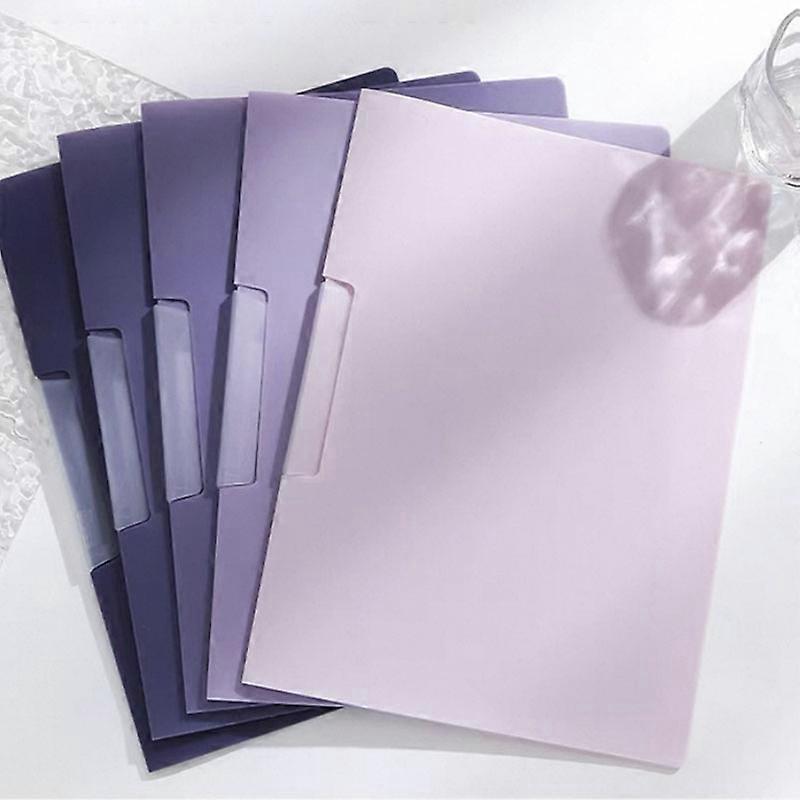 5pcs purple gradient A4 folder rotating side opening pp folder file folder student special test paper storage folder