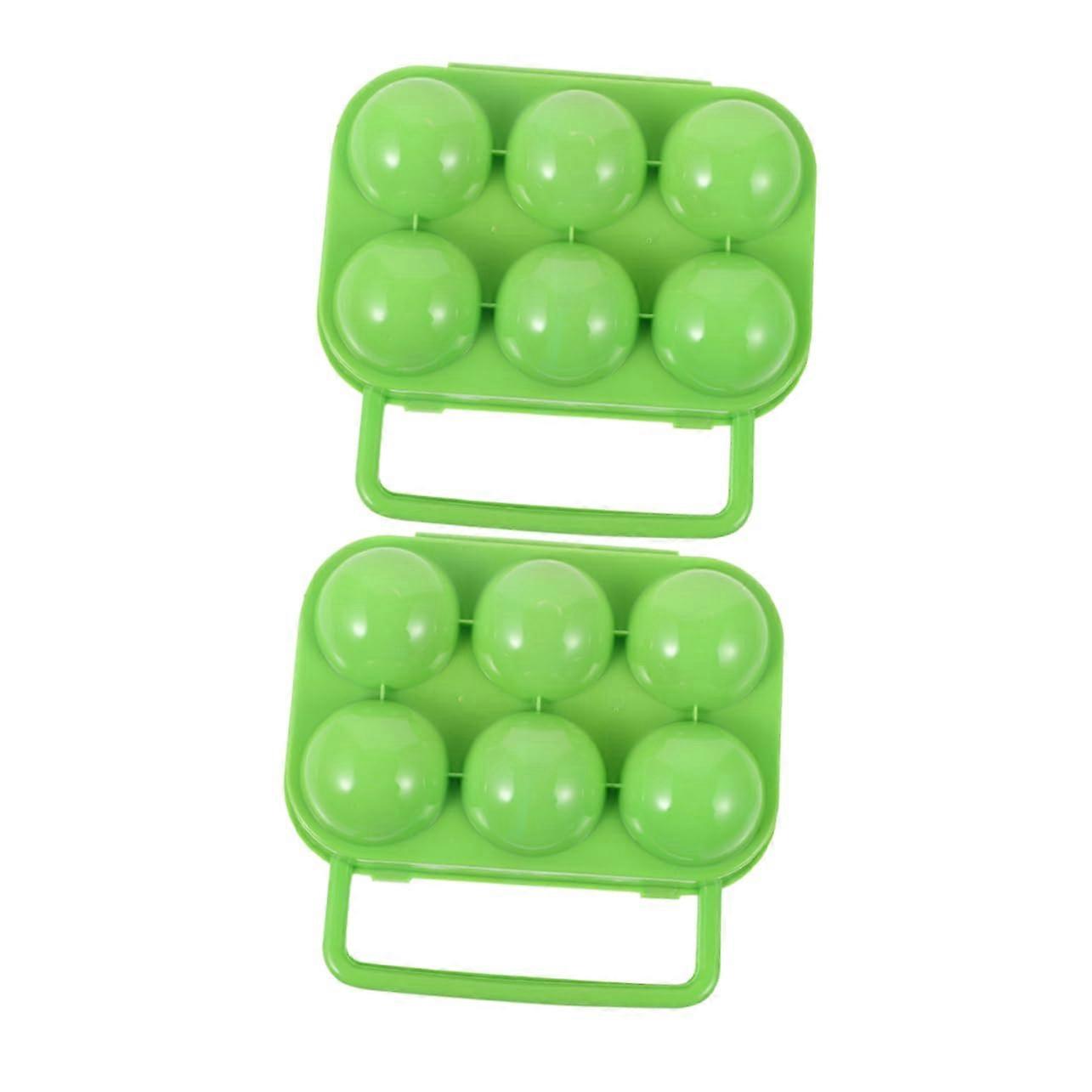 2Pcs Egg Storage Container with Shockproof Protection for Camping, Picnic and Outdoor Use