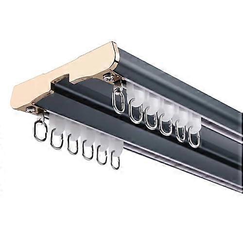 Heavy Duty Double Curtain Track System 14.8ft Aluminum Ceiling Mounted Rails for Room Divider