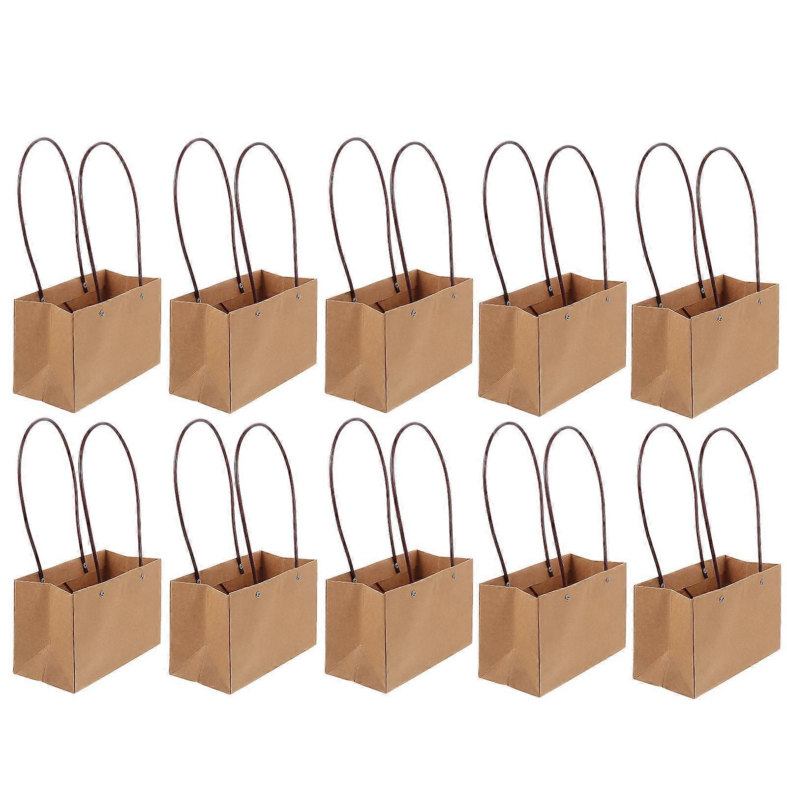 Delicate Wrapping Bags 10Pcs Rectangular Shopping Pouch Khaki Durable Moisture-proof For Everyday Use