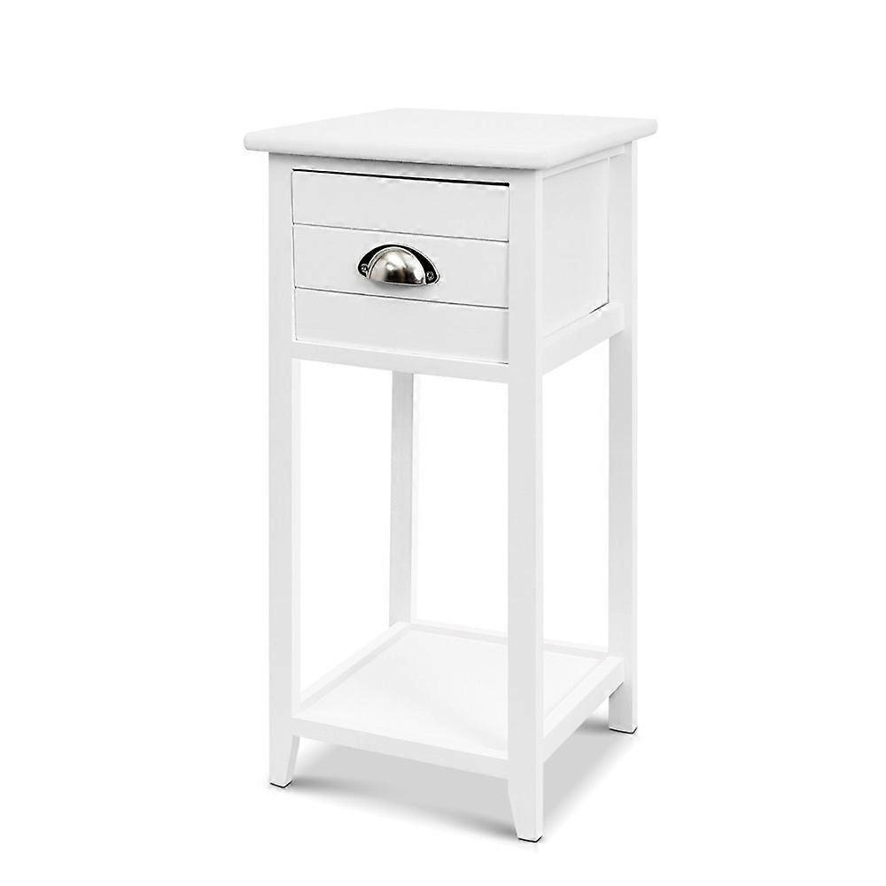 Artiss Bedside Table Vintage Thyme White Bedside Tables
