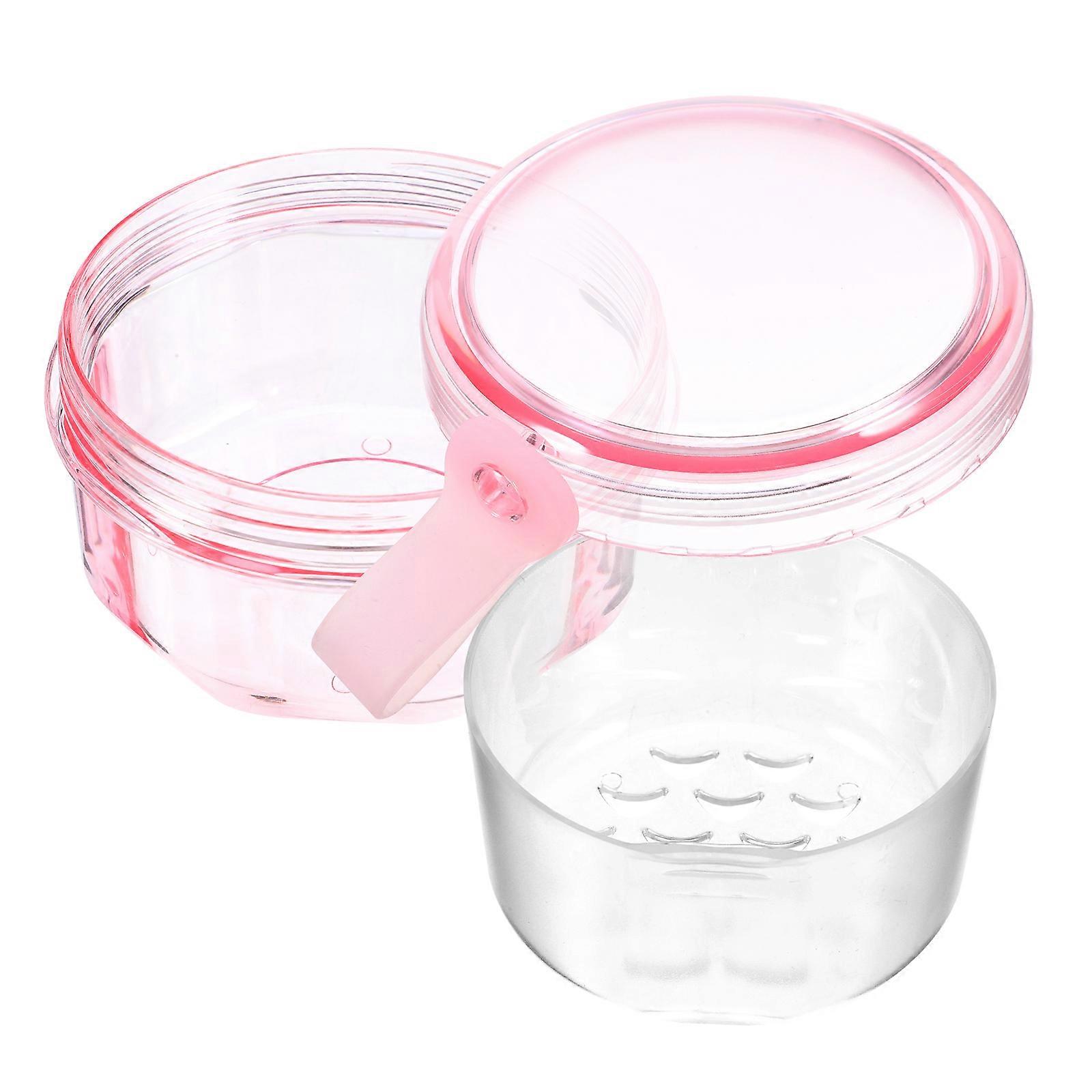 Plastic Retainer Case for Storing Denture Holder Pink Storage Box