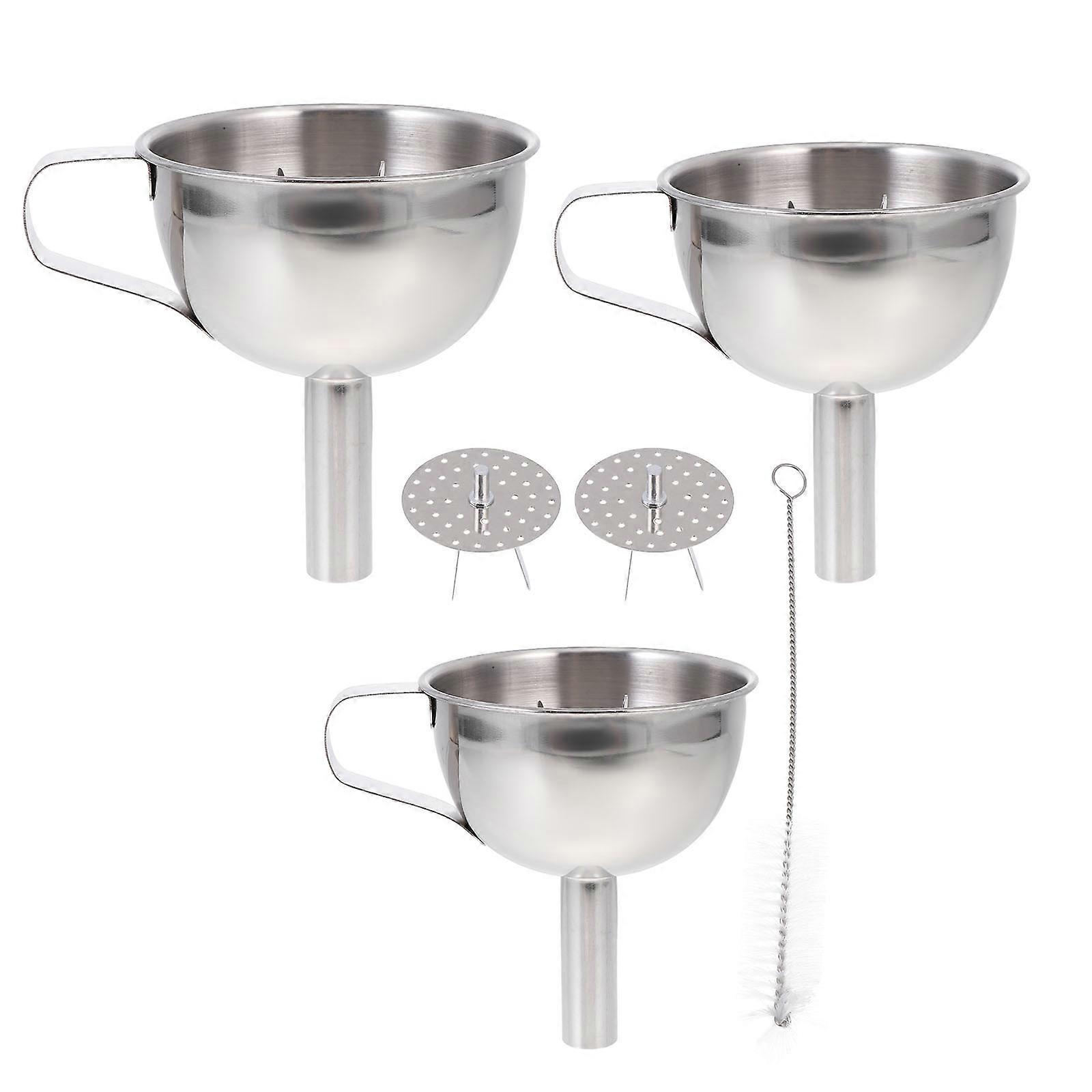 Metal Mini Funnels Hemispherical Shape Household Items Silver Color 1Set