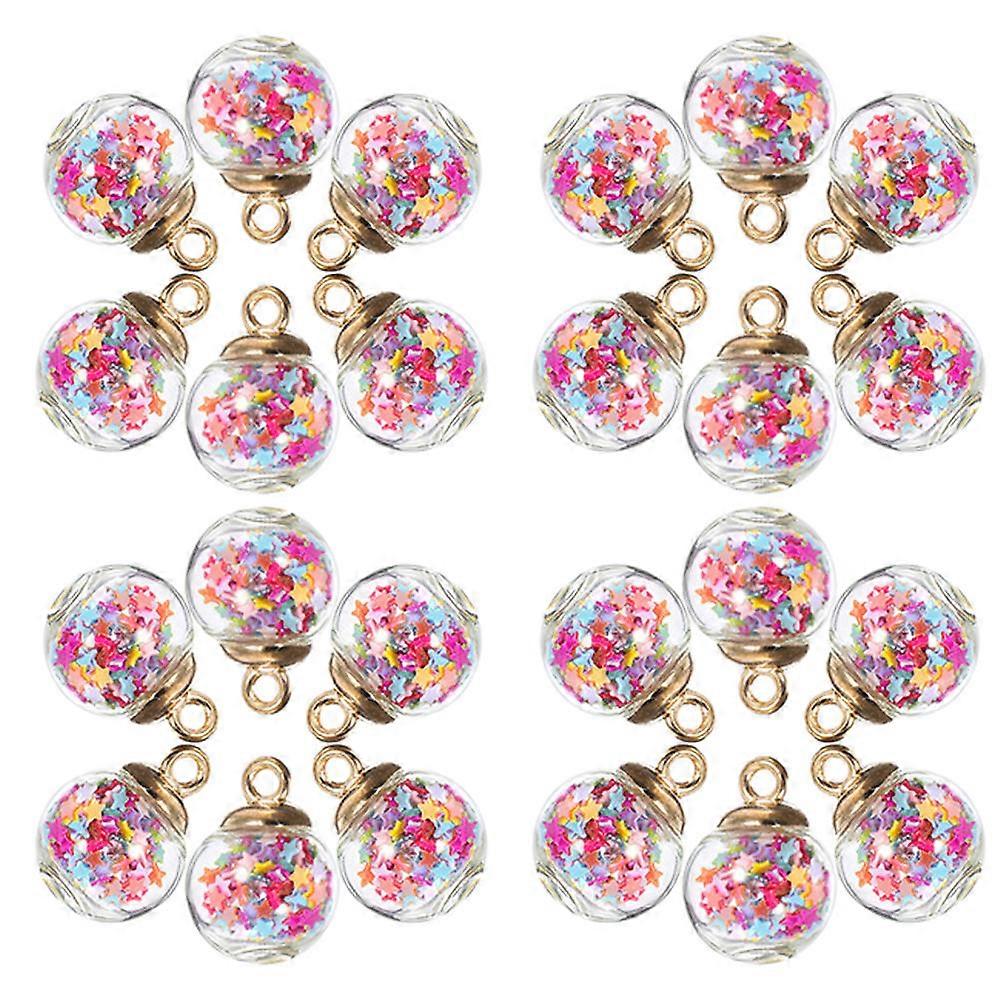 Mini Star Sequin Balls for Hanging Charms 40Pcs Plastic Assorted Color