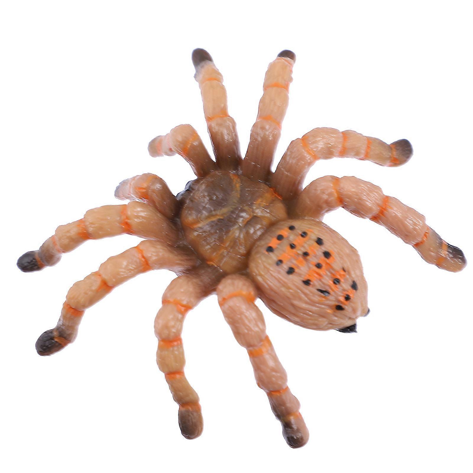 Spider Model Toy for Playing 2Pcs Khaki Plastic Stimulation Insect Toy