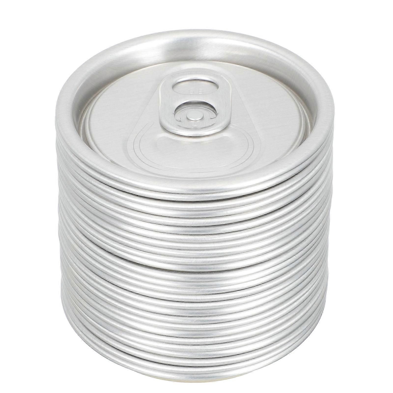 Canning Lid Ring-Pull Can Lids Beverage Container Food Storage Silver 50Pack