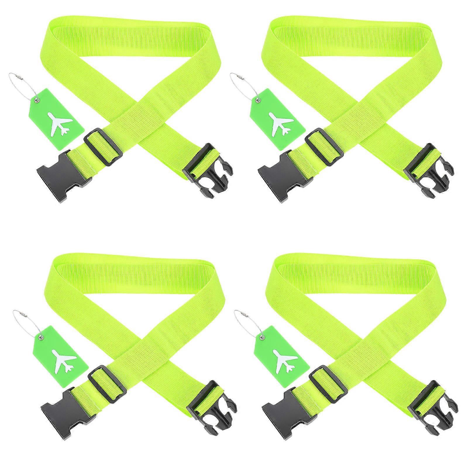 Luggage Straps Set with Tags for Suitcase Binding 1Set Durable PVC Material