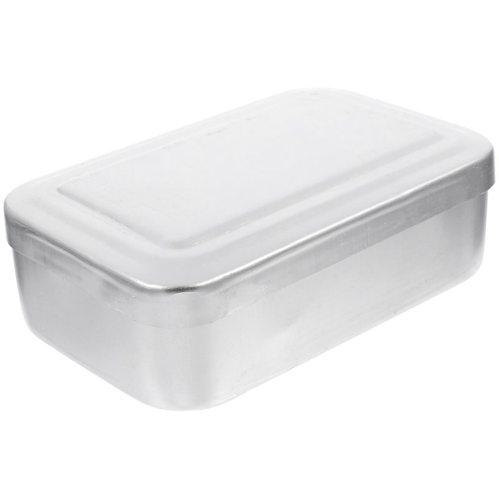Silver Aluminum Bento Box for Home Use Outdoor Multi-Function Food Case
