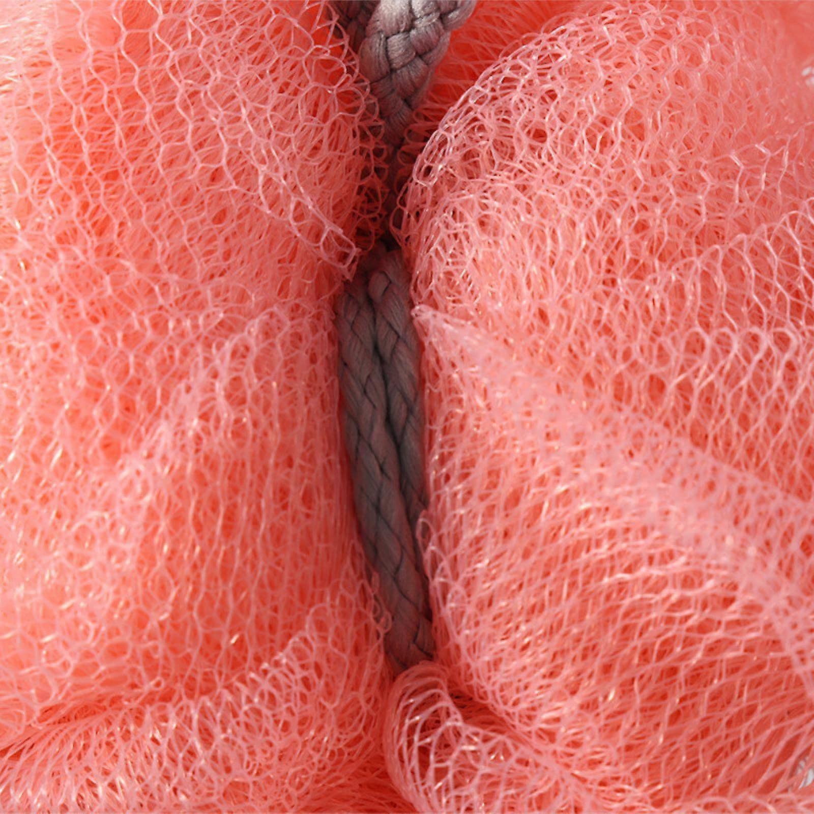 Bath Loofah Soft Mesh Large Shower Pouf for Rich Foam with Quick Dry Hanging Loop Grapefruit Red