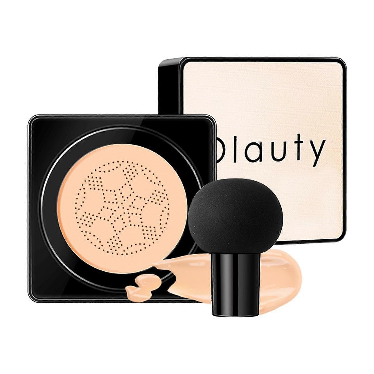 BB Cream Air Cushion Foundation with Mushroom Sponge, Moisturizing Concealer Ivory 101