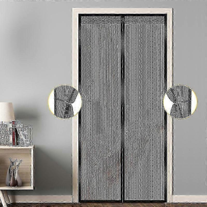 Moustiquaire magnétique de porte, rideau magnétique, store moustiquaire sans perçage pour porte intérieure/terrasse/porte d'entrée coulissante, grise