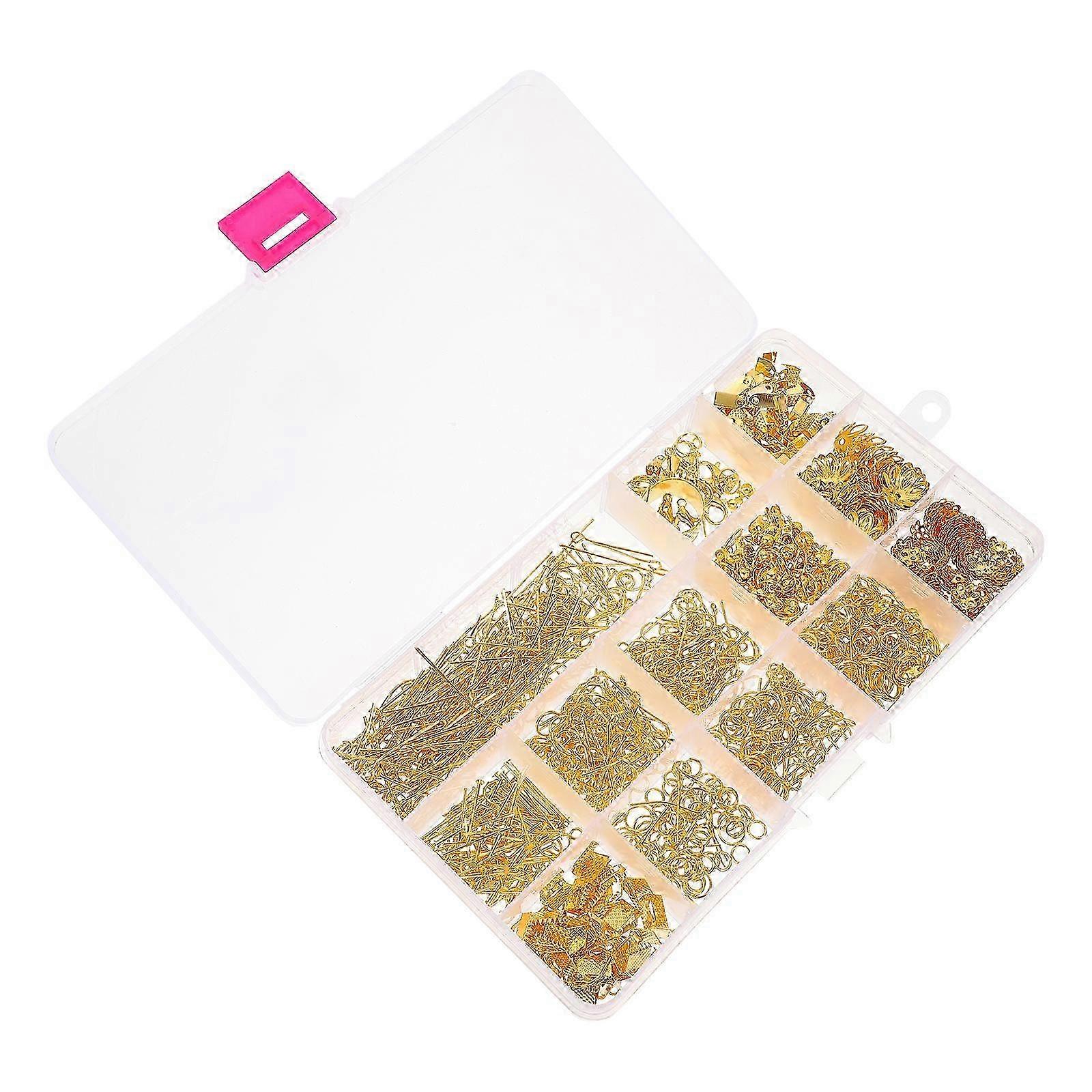 DIY Dangle Hooks Earring Making Accessories for Jewelry 4 Boxes Golden