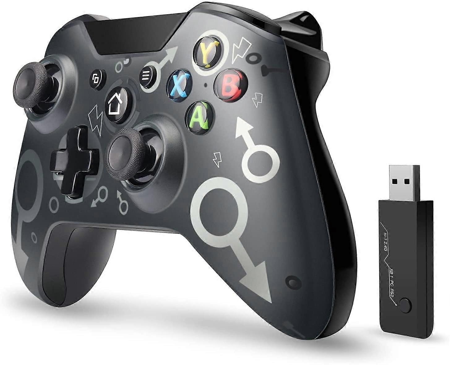Wireless Controller with Ergonomic Grip, 2.4GHz, Dual Vibration for Xbox One, PC and Android
