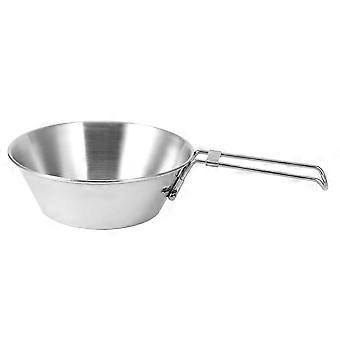 Thick 304 Stainless Steel Folding Portable Picnic Bowl Outdoor Camping Cookware