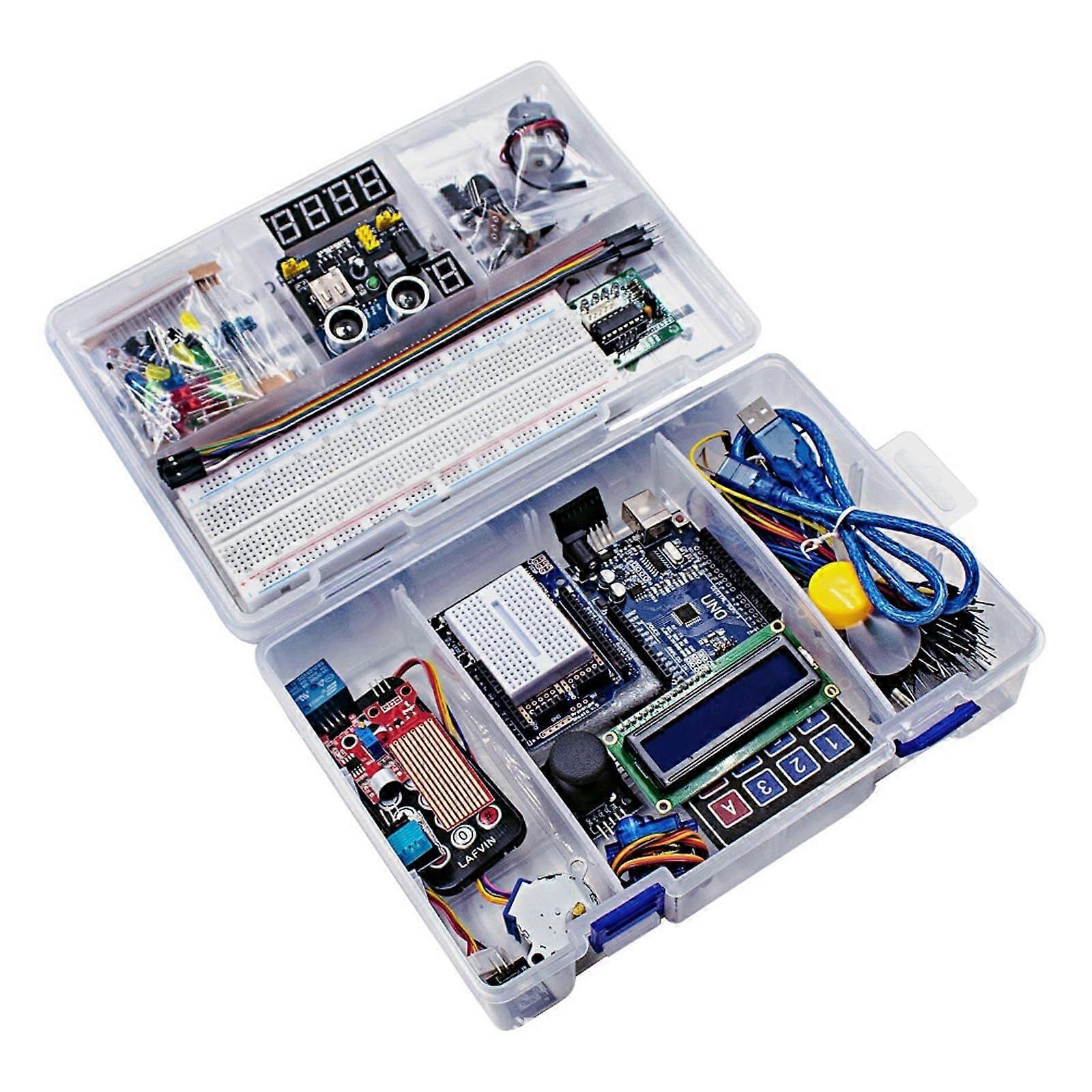 Electronics Starter Kit with Microcontroller Board, Sensors and Motors for STEM Programming Projects